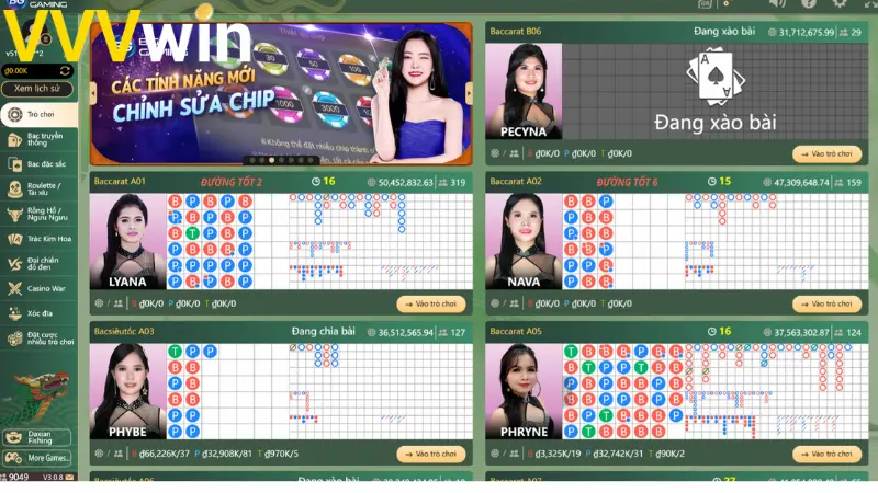 Khám phá các tựa game nổi bật hàng đầu tại Casino VVVwin