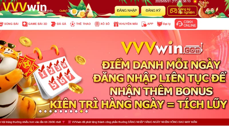 Khuyến mãi VVVwin theo ngày lễ